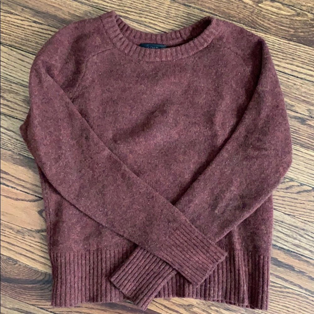 Jcrew maroon Heather crew neck sweater (small)